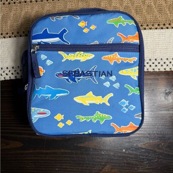 Pottery Barn Kids Sebastian Blue Shark Back Pack Lunch Box Set - Picture 5 of 9